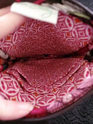 NWOT Vera Bradley Mod Floral Pink Bag Unused Brown Pink Floral - Picture 4 of 4