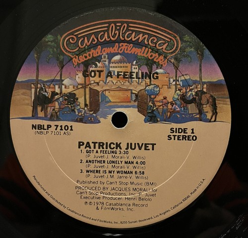 Disco: Patrick Juvet- Got A Feeling- 1978 Vinyl LP Casablanca USA NBLP 7101 - Imagen 2 de 4