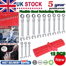 12pcs 8-19mm Flexible Ratchet Spanner Set Ratcheting Wrench Spanners Flexi Head