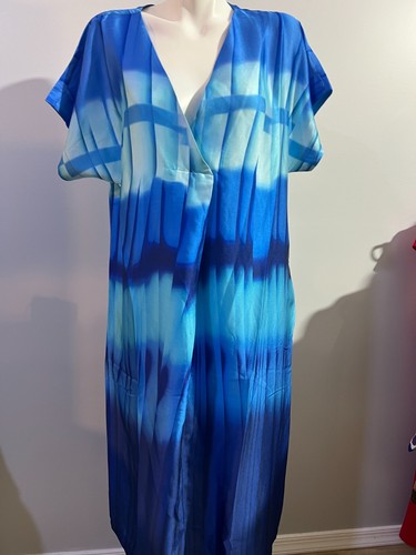 Vestido Profile By Gottex Mujer Azul Abstracto Pequeño Playa Cubrir Sol Nuevo Con Etiquetas - Imagen 2 de 10