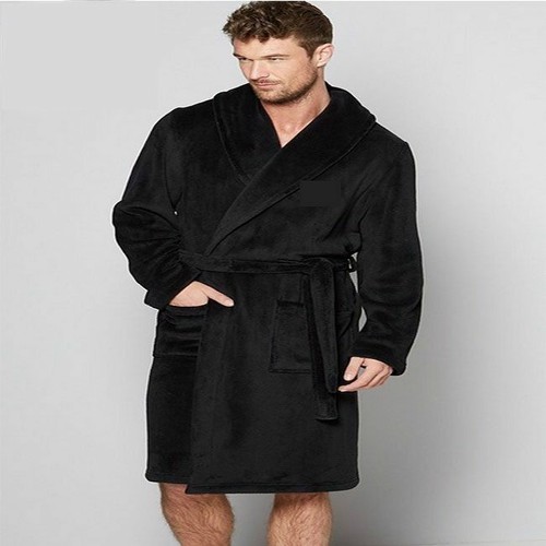 Mens Hooded & Non Hooded Super Soft Dressing Gown Robe New pockets Small - 3XL - Picture 6 of 7