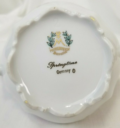 Mitterteich Bavaria Sugar Bowl PRIMAVERA **SIN TAPA** Madera de perro rosa vintage - Imagen 6 de 12