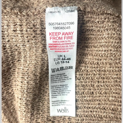 Wallis Knit Jumper Beige With Button Detail Women's UK Size 12-14 - Picture 11 of 11