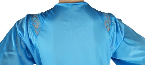 Vtg Henson Kickernick Women's SZ L Baby Blue House Coat Robe Nightgown NWT NEW - Picture 11 of 14