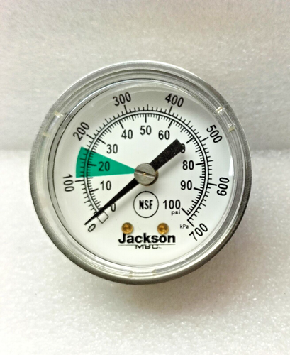 MILJOCO JACKSON P206605 SS BACK MOUNT PRESSURE GAUGE 0-100 PSI - Picture 2 of 10