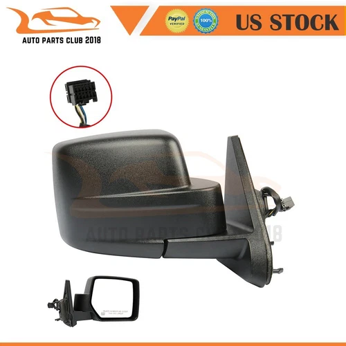 CH1321283 Fits 2007-2018 Jeep Patriot Manual Fold Power Black Heated RH Mirror