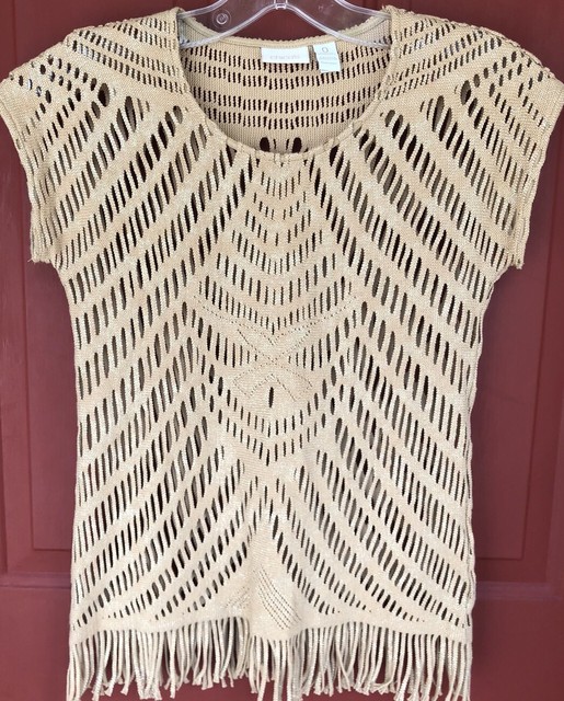 tan crochet top