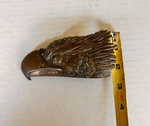 Vintage 1970s Brass Large Bald Eagle Head Belt Buckle 5" Wide - Picture 4 of 6