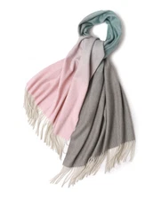 Sallys 100% Mongolian Cashmere Gradient Scarf Wrap Shawl Soft Delicate 78" x 24"