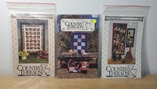 Lot of 3 Vtg Country Threads Folk Art Quilt Patterns 503 158 156   K3 