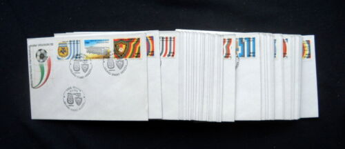 1990 Italia Raro Set 53 FDC COVERS COPA MUNDIAL FÚTBOL Alemania Campeón - Imagen 2 de 11