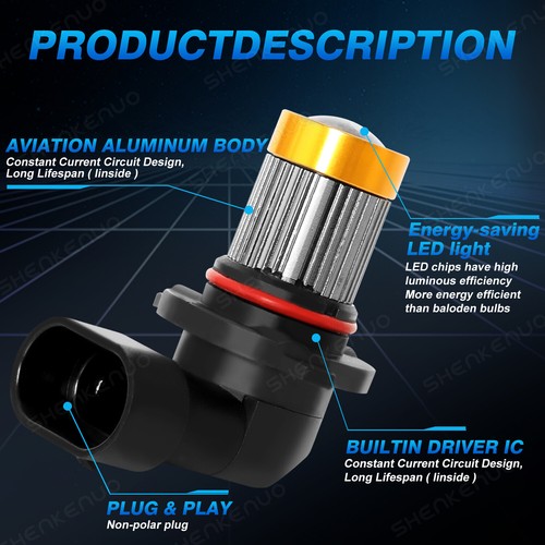 9006 HB4 LED Fog Light Bulbs Yellow For Dodge RAM 1500 2500 3500 2013-2018 - Picture 8 of 9