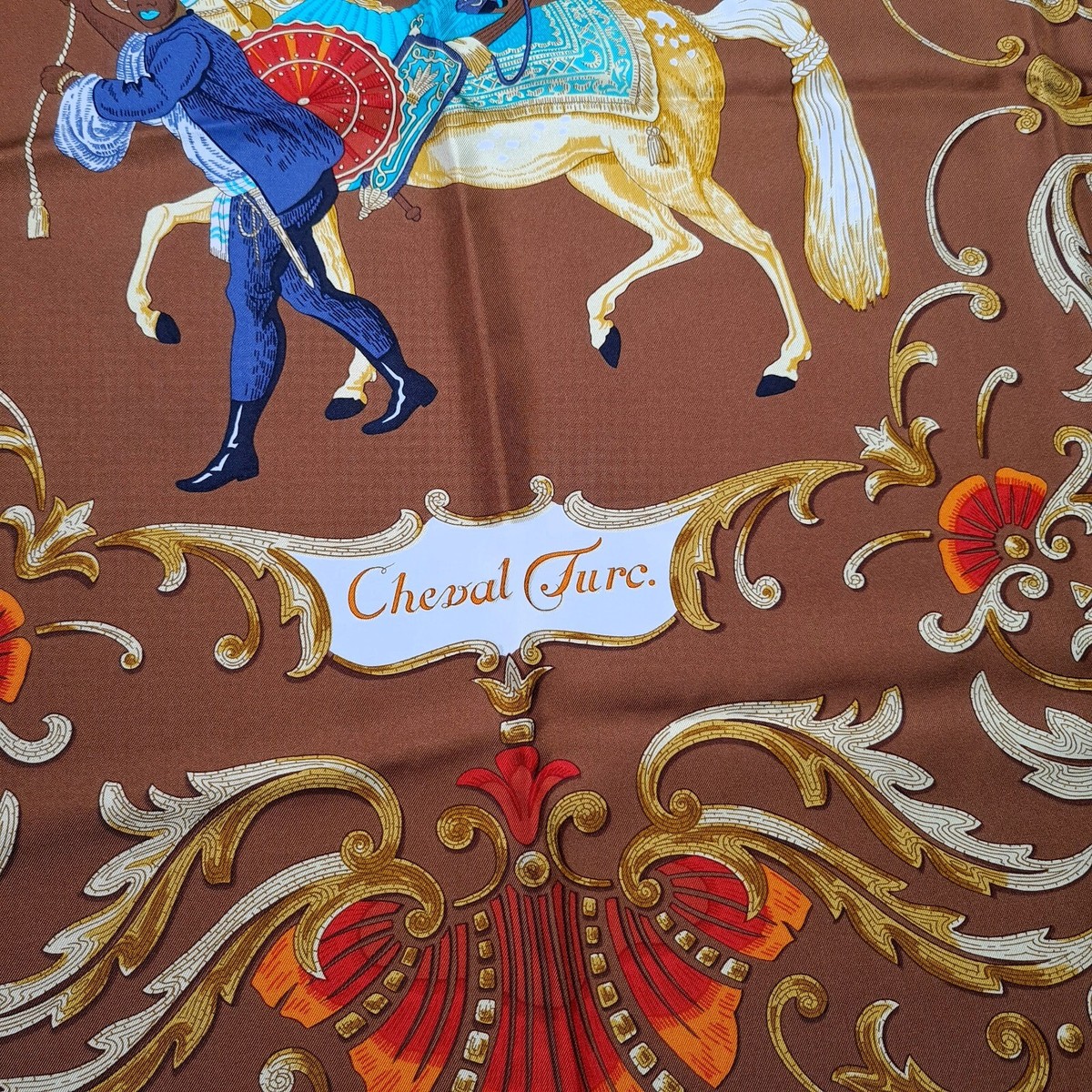 HERMES PARIS Scarf Carre 90 CHEVAL JURC Horse Made in FRANCE HERMES PARIS Scarf Carre 90 CHEVAL JURC Horse Made in FRANCE