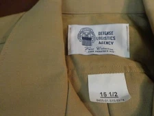 Military Shirt Khaki Defense Logistics Agency Valor Collection 15-1/2  