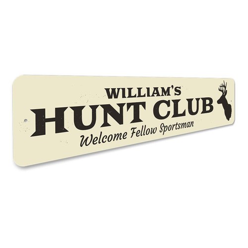 Hunt Club Sign, Personalized Welcome Fellow Sportsmen Metal Decor Sign - Picture 3 of 4