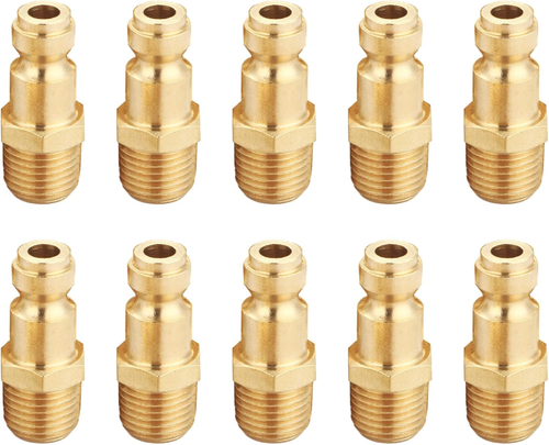 10 PZ Adattatore Collegamento Rapido Tubo Aria Ottone 1/4 Pollice NPT Maschio Automotive Tipo C - Foto 12 di 12