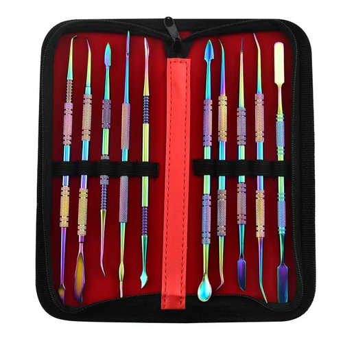 Dental Wax Carver Mixing Spatula Knife Stainless Steel Teeth Wax Carving Kit Den