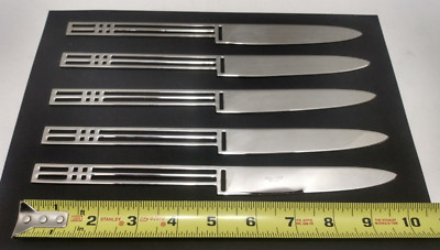 Sasaki Windows 18/8 Stainless Patino/Wolf French Solid Knives, 5 Pc, Pre-Owned