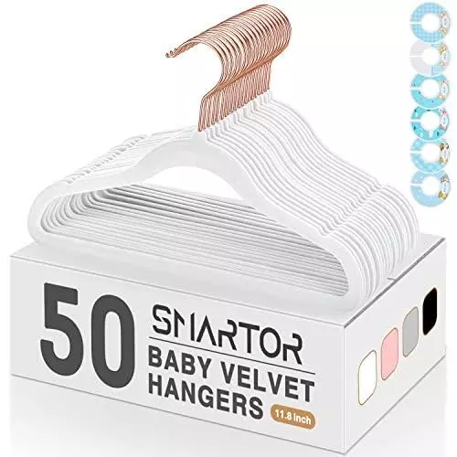Premium Velvet Baby Hangers for Closet 50 Pack 11.8