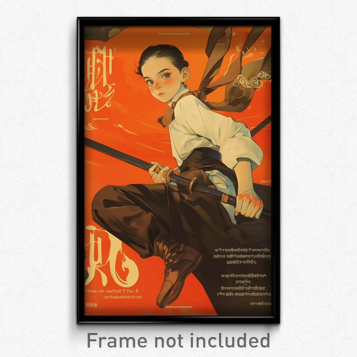 Thai Film Art Print - Thoughtful Boy with Brown Ribbon