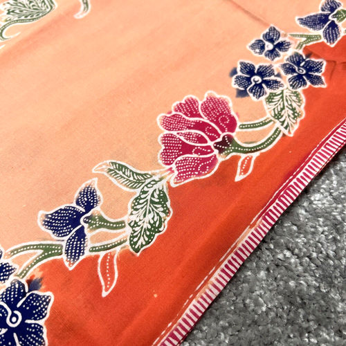 Ethnic Floral Batik Indonesia Women's Loose Sarong 94x41" with Shawl Multicolor - Picture 5 of 10