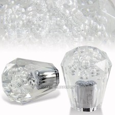 Clear Jdm Etched Manual Trans Vip Style Bubble Lever Stick Shift Screw On Knob