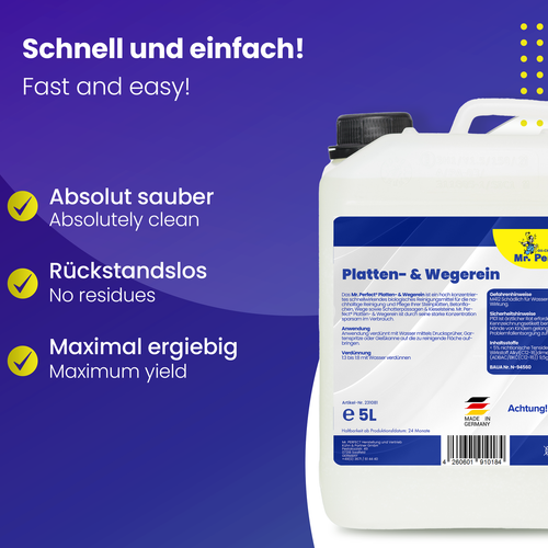 Mr. Perfect Platten & Wegereiniger 4 x 5L - Pflaster Steinreiniger für Terasse - Bild 2 von 7