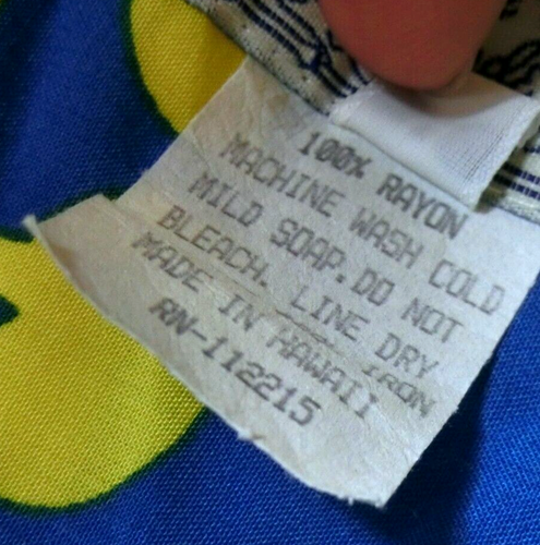 Vintage Original Kalakaua Hawaiian Shirt Men's Size Medium Blue Yellow Retro VTG - Picture 6 of 9