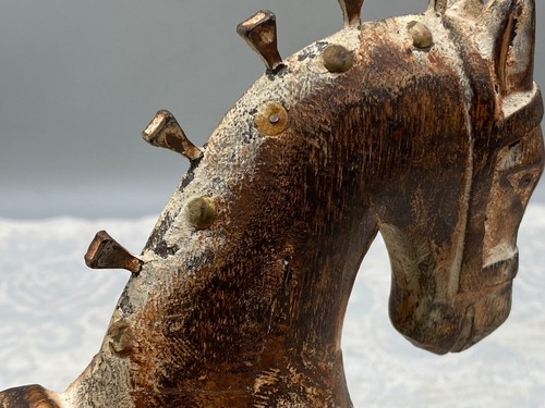 DECKELDOSE PFERD AUF ROLLEN HANDGEFERTIGT TOLLE PATINA - Bild 18 von 24