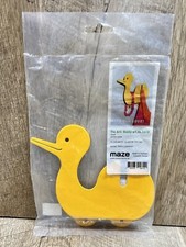 Gancho de pared de pato de metal laberinto amarillo goma pato niños decoración contenedor tienda NUEVO