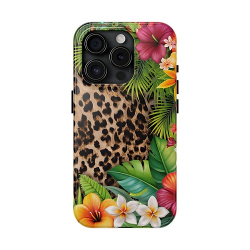 Funda de teléfono con estampado de leopardo, fundas de teléfono resistentes florales tropicales, idea de regalo única, - Imagen 23 de 93