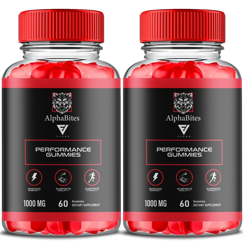 (2 Pack) Alpha Bites Male Performance Gummies, Alpha Bites for Men (120 Gummies)