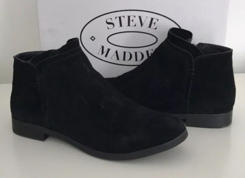 Stivaletti neri Steven Madden donna Rimas scamosciati punta chiusa alla caviglia taglia 9,5 - Foto 5 di 6
