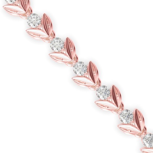 1.0TCW Diamond Tennis Bracelet Solid 14k Gold Wedding bracelet Gift Floral Leaf - Picture 6 of 15