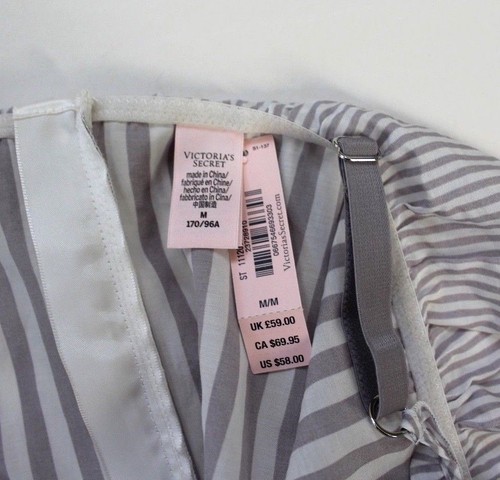Top de dormir Victoria's Secret a rayas con volantes dobladillo asimétrico cami talla M violeta - Imagen 3 de 6
