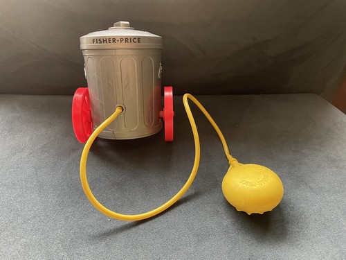 Fisher Price Sesame Street Vintage Oscar The Grouch Pull Pop up Toy Garbage Can - 第 4/9 張圖片