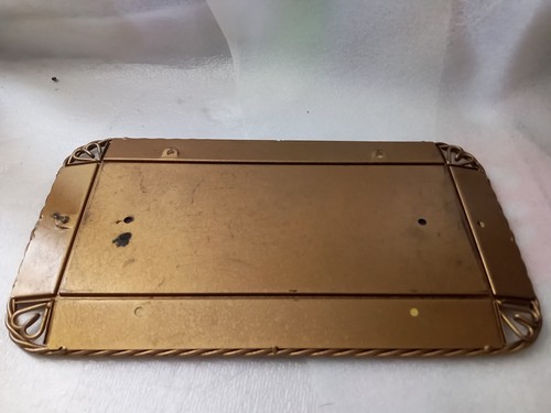 Gold Color Decorative Wall Mirror Tabletop Makeup Display Mirror Home Decor Vtg - Picture 3 of 3