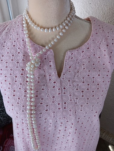 Kim Rogers PS Petite Small Pink Eyelet Sleeveless Smock Dress New Cottagecore - 第 9/10 張圖片