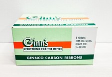 RARE GINNCO Carbon Ribbon IBM Selectric Typewriter Black Box of 6 -T30 #3-641095