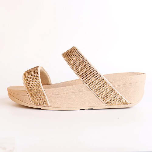 Zapatillas de verano de cuero Fitflop para mujer sandalias de diamantes rotos zapatos de playa para mulas - Imagen 14 de 23