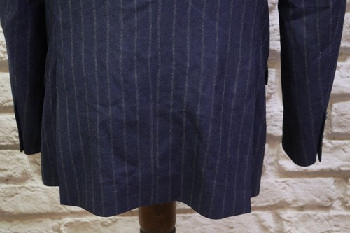 HACKETT LONDON MAYFAIR Blue Striped Wool One Button Blazer Sport Coat Size 52 - Picture 10 of 19