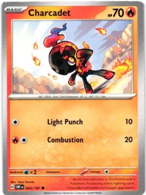2023 POKEMON TCG OBSIDIAN FLAMES CHARCADET 043/197 COMMON CARD | eBay