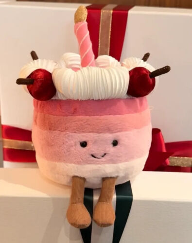Jelly Cat 15cm Cherry Rainbow Birthday Cake Plush Doll Holiday Gift Pet Toy - Picture 5 of 11