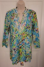 LILLY PULITZER  Jeweled Top "Sarasota Sea Soire" Beaded Tunic Sz M