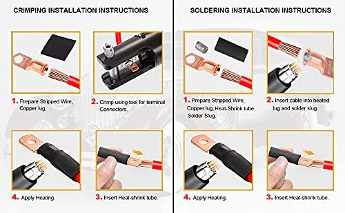 10pcs 2 AWG-5/16" Battery Lugs Copper Wire Lugs Ring Terminal Battery Cable Ends - Picture 7 of 9