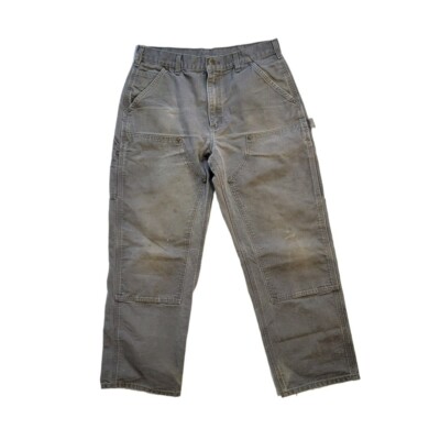 Carhartt ダンガリーパンツ 36 X 32 グレー Vintage Carhartt Light Gray Dungaree Fit Double Knee