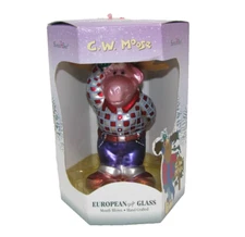 2001 Santa's Best "C W Moose" European Style Glass Ornamanet - Mouth Blown
