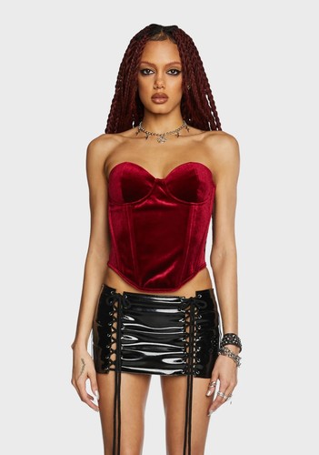 Dollskill / Widow BLOODLUST VELVET CORSET TOP LARGE NEW WITH TAGS - Picture 2 of 6