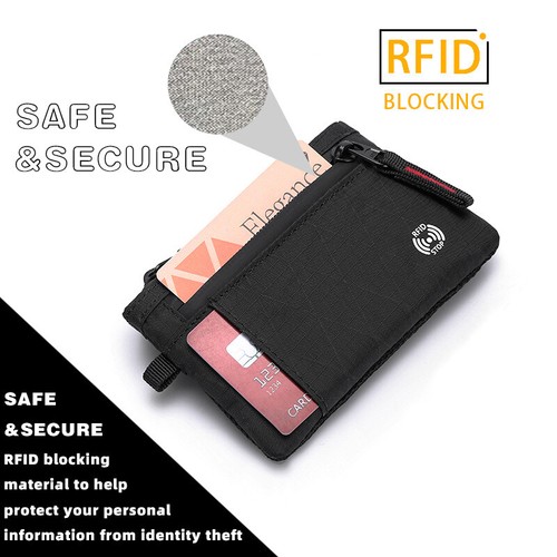 RFID Protected Travel Wallet Purse with Zipped Coin ID Card Holder Pocket - Picture 6 of 15