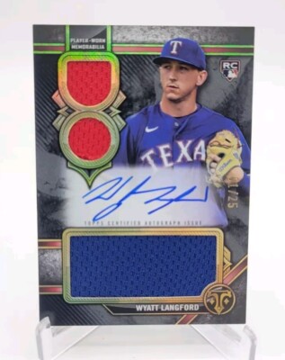2024 Topps Triple Threads Wyatt Langford Rookie Triple Relic Auto 